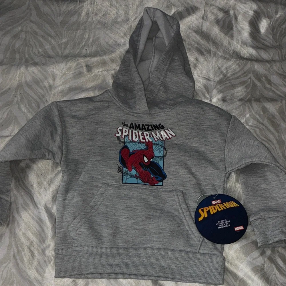 Gray Spider-Man Hoodie and Pants Set New size 2